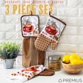thumbnail image 3 of PREMIUS 3 Piece Printed Kitchen Linen Set, Coffee Time, 1 Cotton Towel, 1 Pot Holder, 1 Oven Mitt, 3 of 5