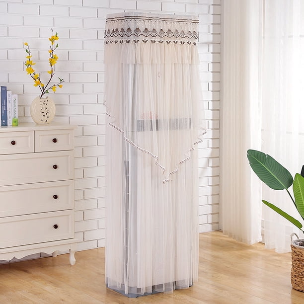 Nvzi 1 cubierta cuadrada vertical para gabinete de aire acondicionado, cubierta para máquina, cubierta antipolvo, cubierta para aire acondicionado, encaje marrón bordado encaje 53 * 33 * 175cm