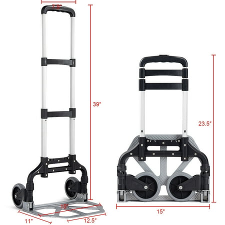lbs gymax dolly folding capacity duty aluminum wheels heavy truck hand