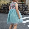 thumbnail image 3 of Summer Dress Girl's Dress Flower Print Sleeveless Stitching Crew Neck A Swing Casual Out For 0 To 6 Years Size 3-4T, 3 of 7