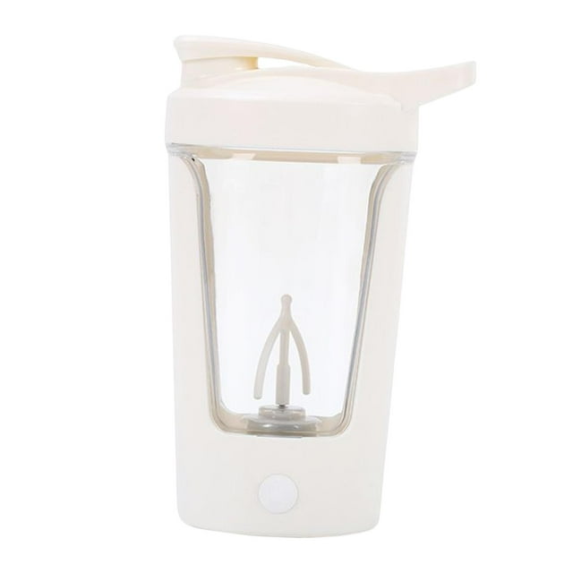 Botellas mezcladoras eléctricas portátiles a batería de 350 ml para entrenar yoga y conducir. Blanco