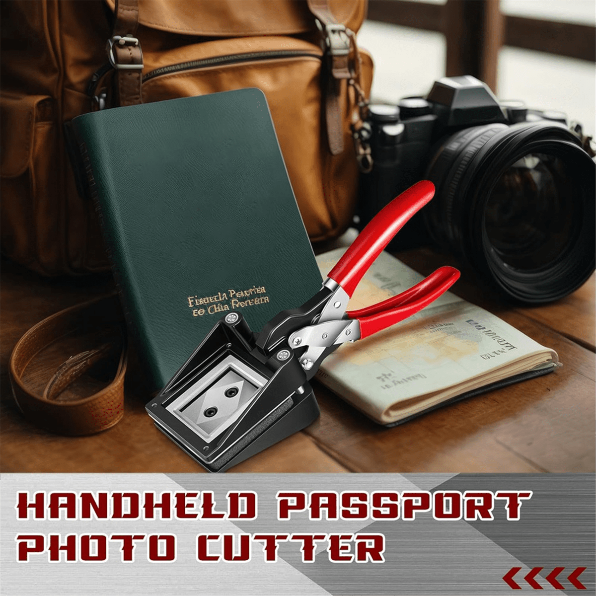 Handheld Passport Photo Cutting Machine Photo ID Die Cutting Machine Hole Punch Suitable for Office(1.4 Inch X 1.8 Inch)