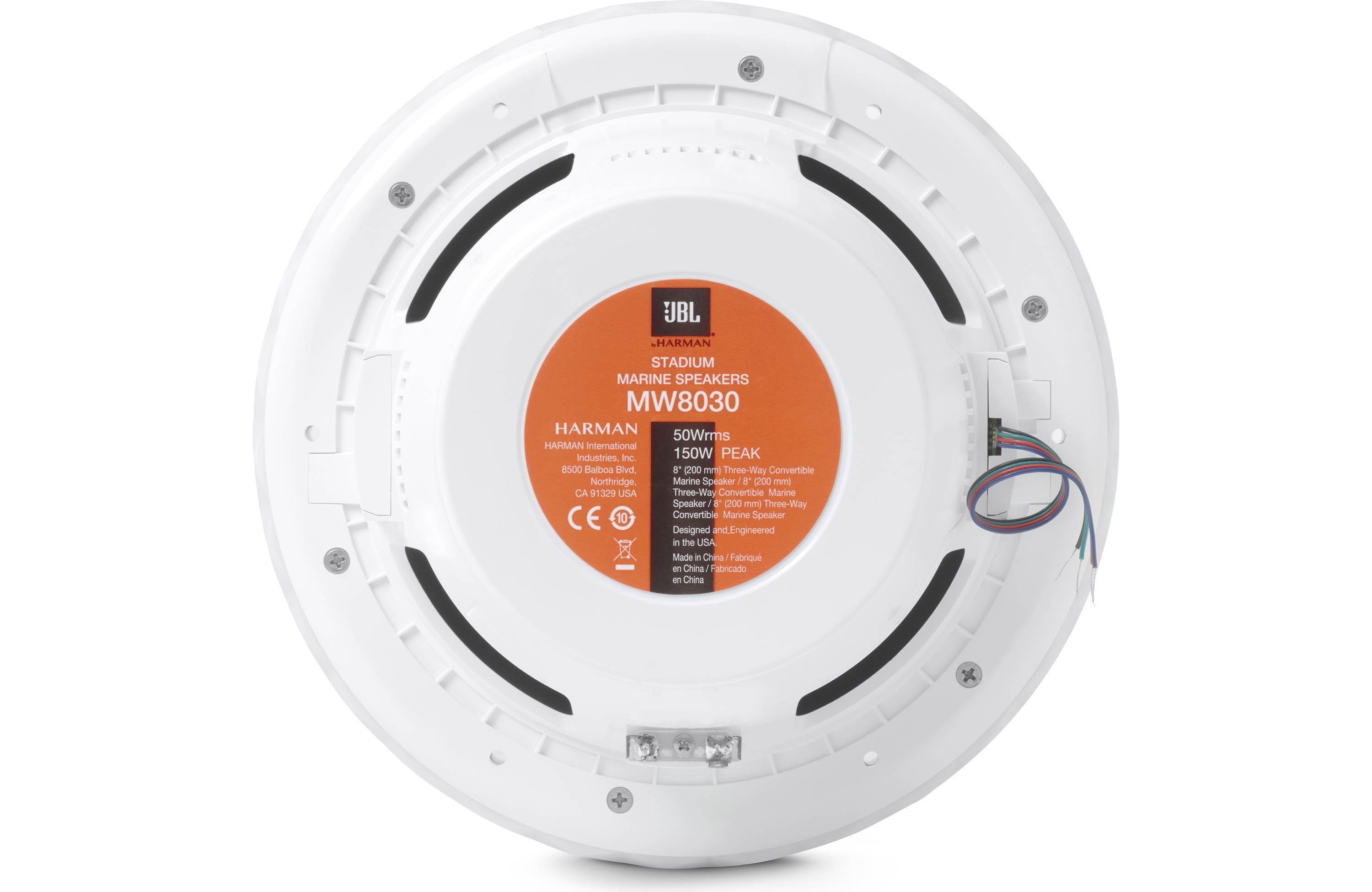 25" White Stadium Series Coaxial Marine RGB Speakers
