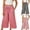 Red, variant on POIUYTR Girls Cotton Linen Plaid Pants Summer Elastic High Wasit Wide Leg Cropped Pants Kids Casual Loose Comfy Palazzo Trousers