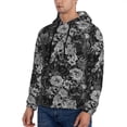 thumbnail image 3 of Rateoe Black Cats In A Garden Pattern Mens Hoodie, Pullover Hooded Sweatshirt, Kangaroo Pocket Hoodie Ideal for Daily Wear, Travel and Home-Large, 3 of 7