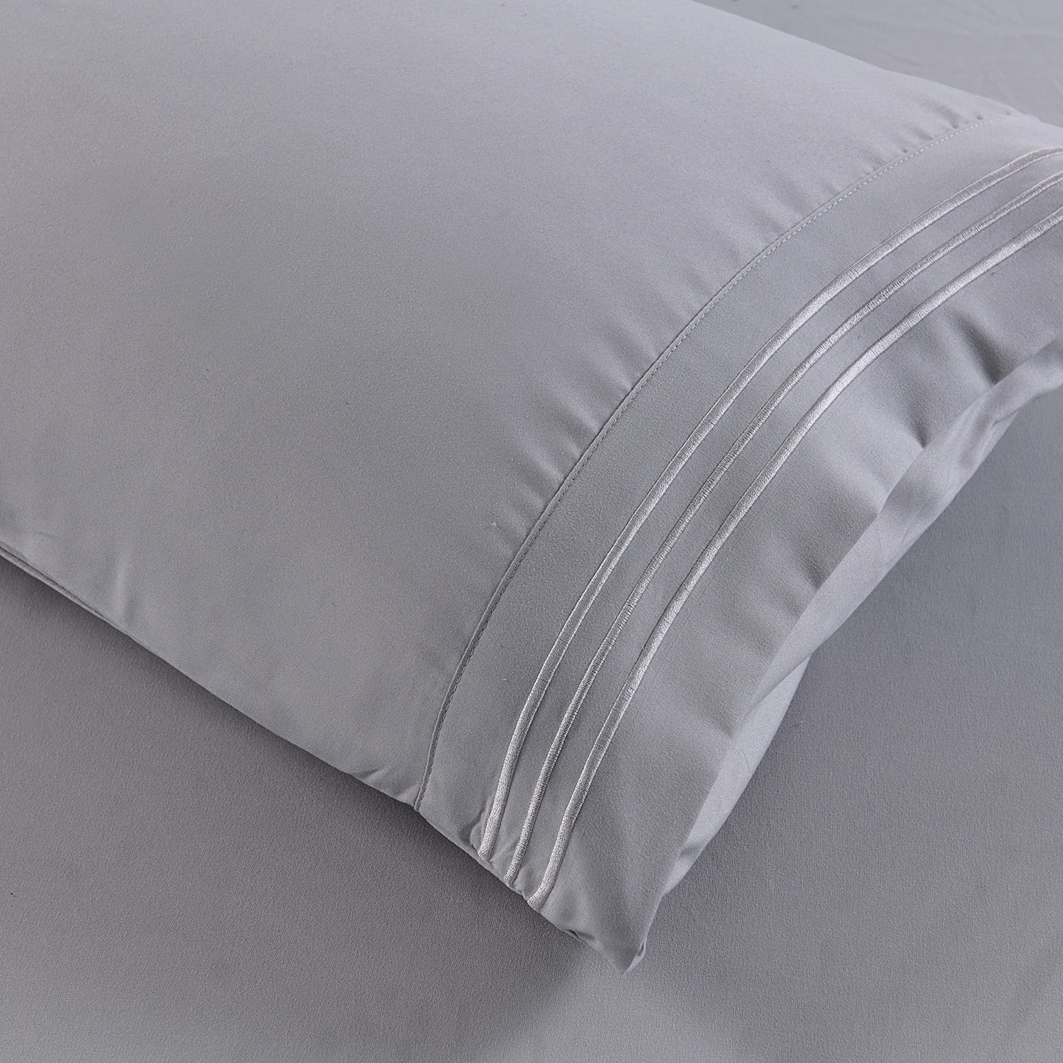 JML Bedding Twin Bed Sheets Set - 3 Piece Bedding - Brushed Microfiber 100% Polyester - Shrinkage and Fade Resistant - Easy Care (Twin, Grey)