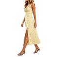 thumbnail image 5 of YuXingFu Women Maxi Maxi Dress Maxi Square Neckline Plus Size Womens Dress Sleeveless Pleated Long Casual Summer Yellow XXS, 5 of 6