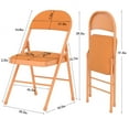 thumbnail image 7 of Javlergo Set of 4 Folding Chairs with Padded Cushion and Back, Fabric Upholstered Dining Chair Set with Metal Frame for Home, Office, Indoor, Outdoor Events, Orange, 7 of 7