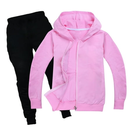 Gaexia Big Boys Tracksuit Sweatshirt and Sweatpant Fall Outfits Regular Fit Hoodie Sets 2 Pieces Boys Sweatsuit Set Athletic Clothes Pink 5-6 Years