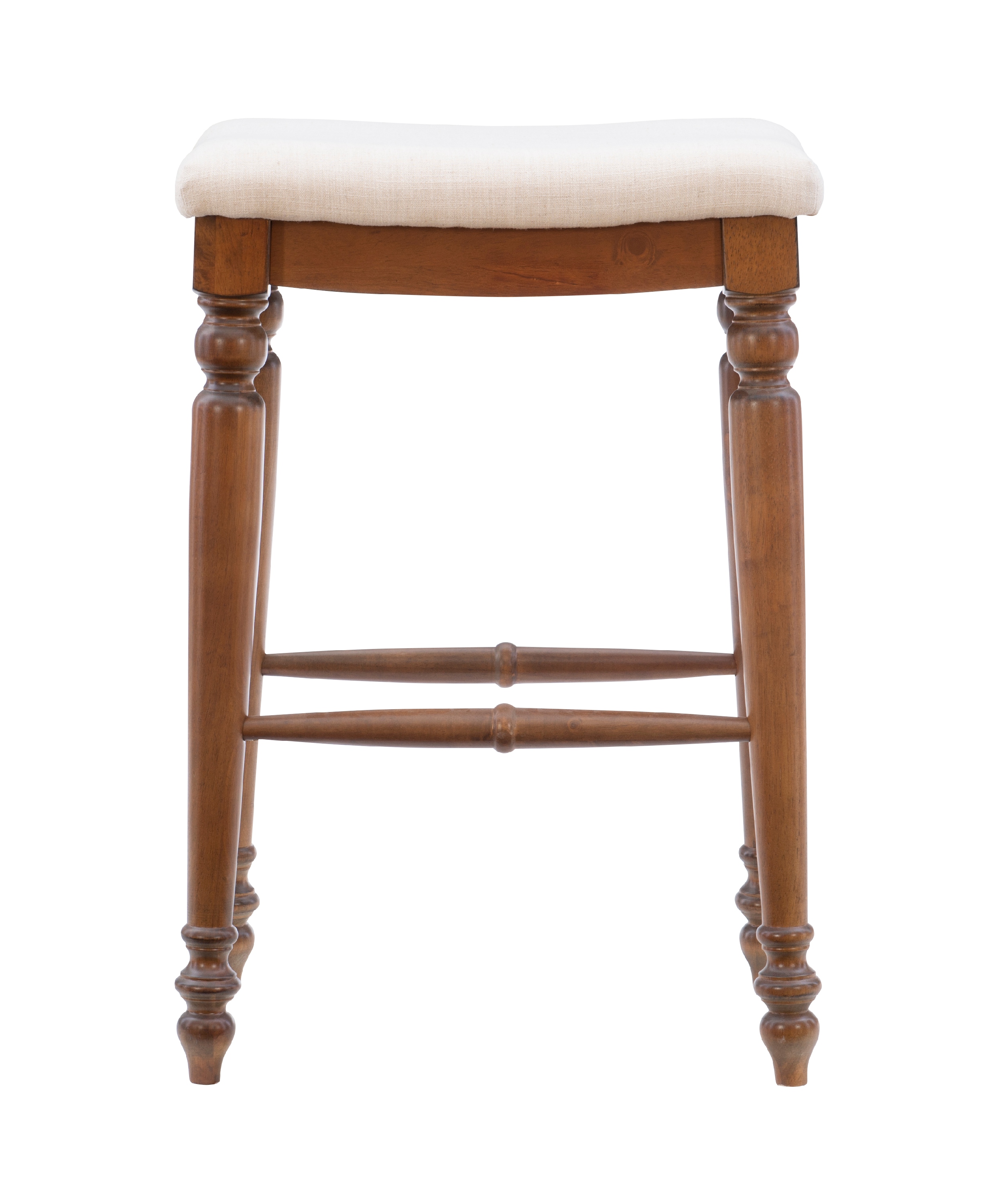 Linon Martha 30" Backless Bar Stool, Walnut/Natural