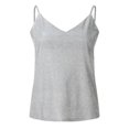 thumbnail image 2 of Womens Tank Tops Casual Fashion V Neck Strappy Sequin Sparkle Shimmer Camisole Sleeveless Tanks Tops Sexy Glitter Silver Party Strappy Sliver 3XL, 2 of 4
