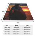 thumbnail image 3 of Salouo Sunset Western Cowgirl Print Bed Blankets,Flannel Blanket Comfortable Air Conditioning Blanket Lightweight Blanket for Sofa Bed Travel & Couch -80"x60", 3 of 8