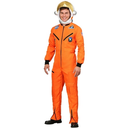Adult Plus Size Orange Astronaut Jumpsuit Costume