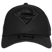 Superman Symbol Black on Black New Era 39Thirty Fitted Hat-Medium/Large