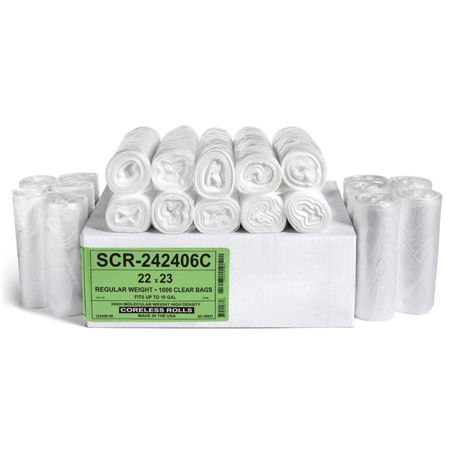 Bolsas de basura Aluf Plastics, 10 galones (3,78 L), 6 micras, paquete de 1000
