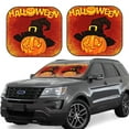 thumbnail image 1 of Balery Halloween Pumpkin Autumn Hat Parasol para parabrisas de coche de 2 piezas | Parasol plegable para parabrisas delantero de coche para la mayoría de sedanes-Large, 1 of 6