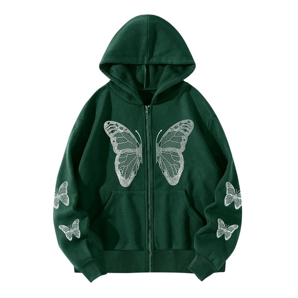 Chaquetas Para Mujer Abrigos de Invierno Prendas de Abrigo Estampado de Corazón Estilo Gótico Sudaderas Con Capucha de Manga Larga Cremallera Abrigo Térmico Recortado Con Cremallera Odeerbi ODB145120