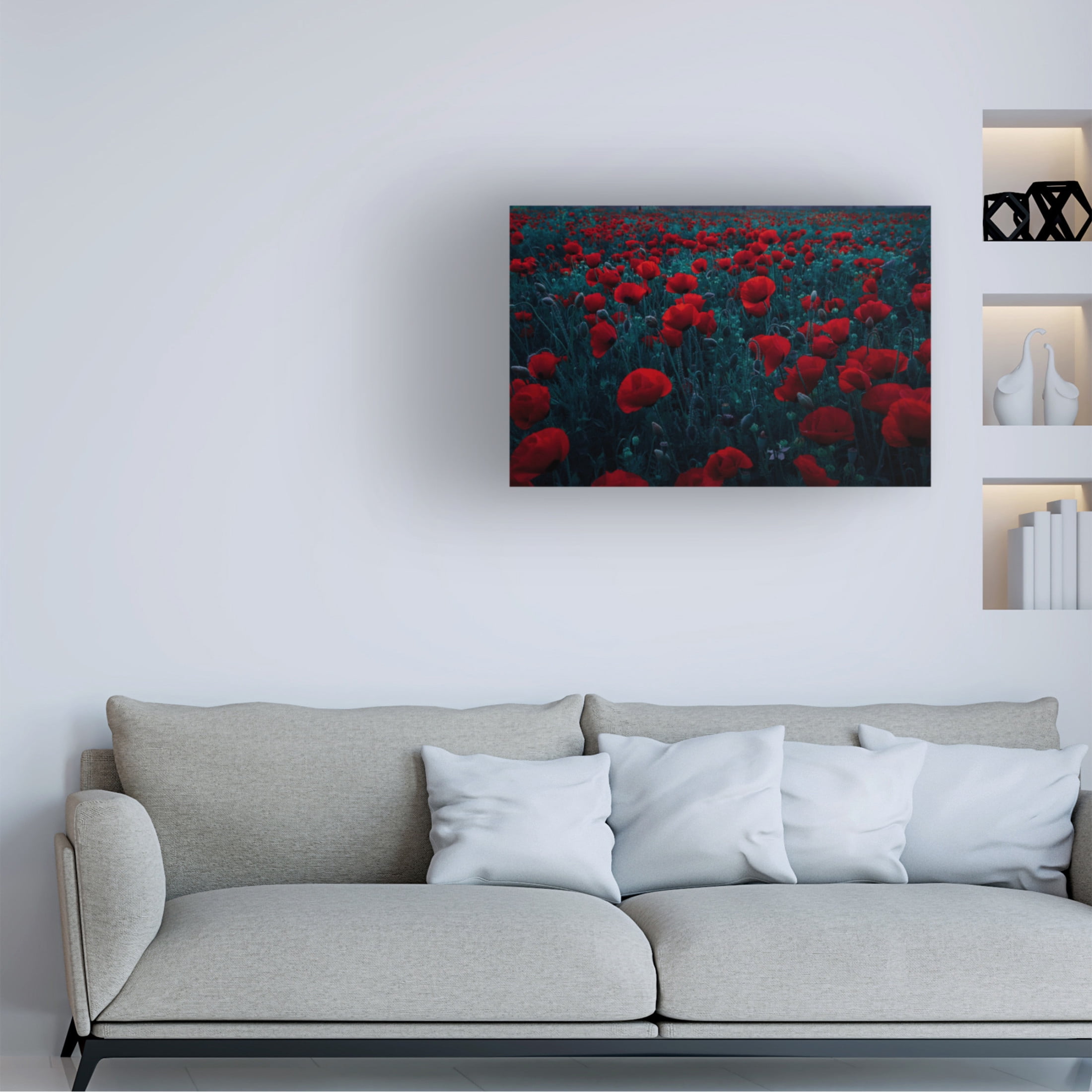 Canvas Wall Art - Farid Kazamil 'Symphony Of Flowers' Wall Art for Living Room, Bedroom, or Office Décor by Trademark Fine Art - 32 x 22 Inches