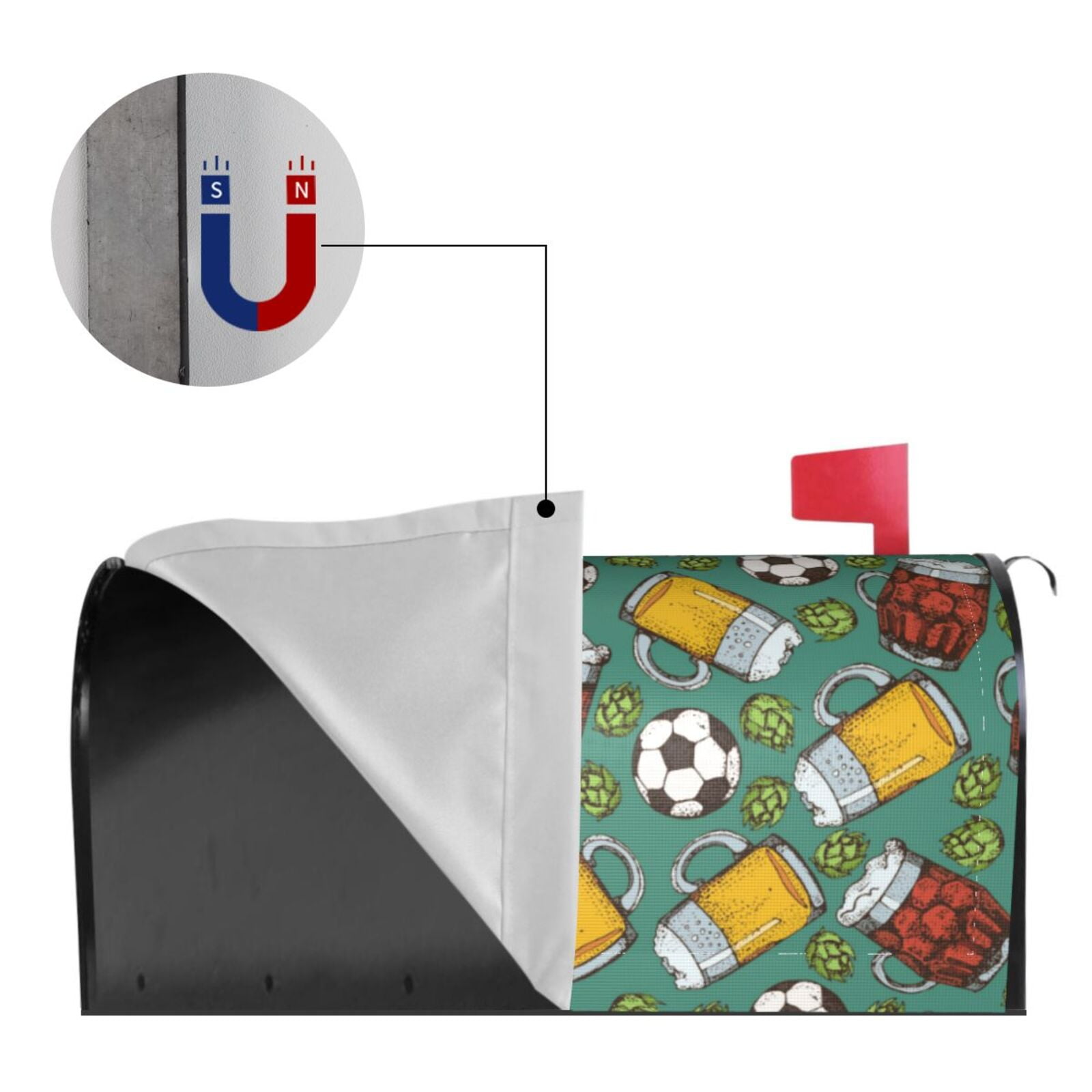 Kdxio Magnetic Mailbox Cover 25.5x21 in Mailbox Cover Outdoor Decoration Holiday Mailbox Covers for Home Garden Yard-25.5x21 in