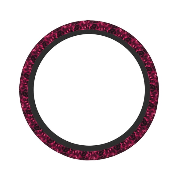 Rateoe Burgundy Tie Dye Pattern Elastic Stretch Steering Wheel Cover, Universal 15 inch, Microfiber Breathable , Anti-Slip, Odorless, Easy Carry