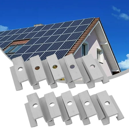 

4/10Pcs Solar Middle Clamp PV For Frame Height 25 - 50MM Aluminum Alloy