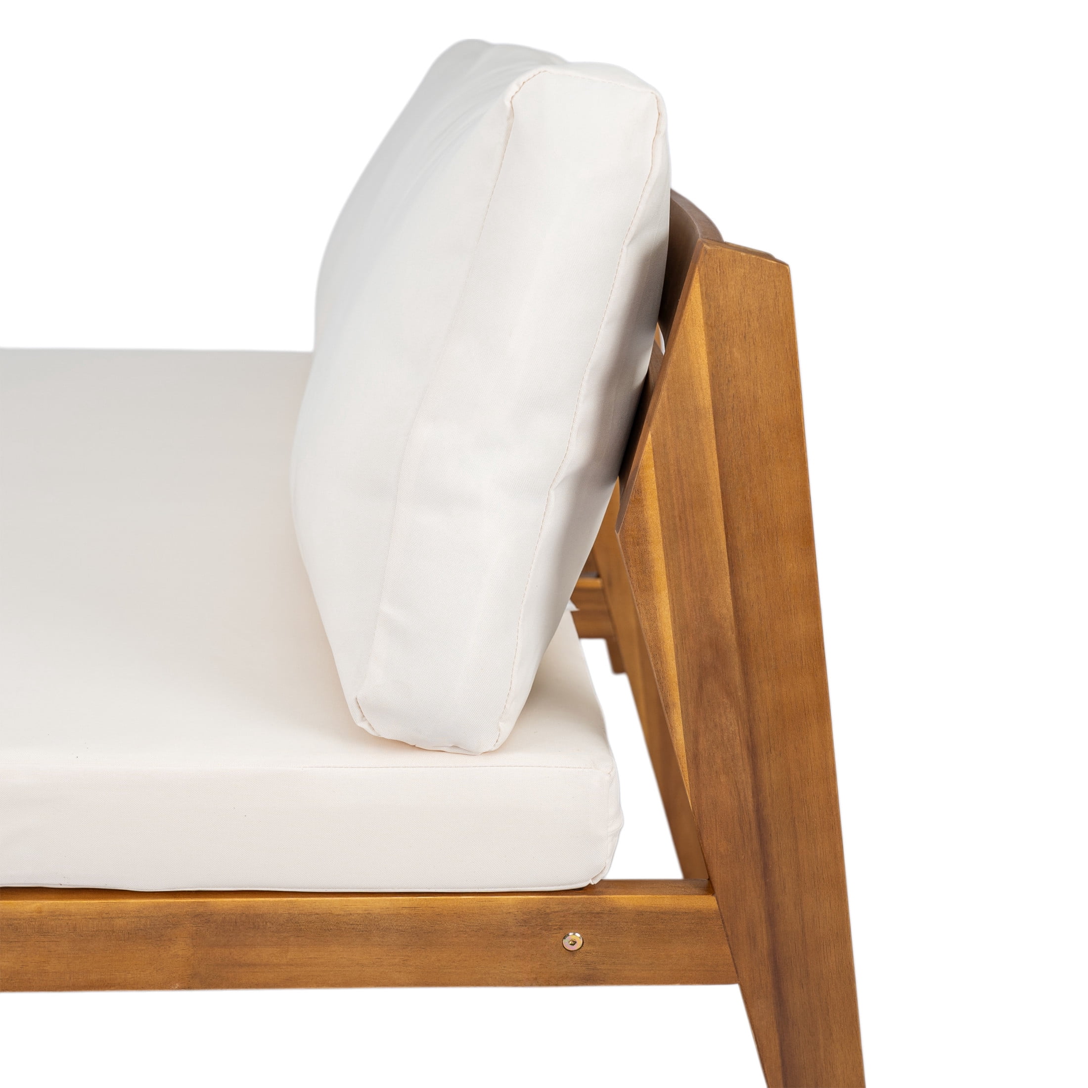 Christopher Knight Home 2-Piece Outdoor Patio Deep Seating Loveseat with Coffee Table, Acacia Wood Frame, Cream+Teak
