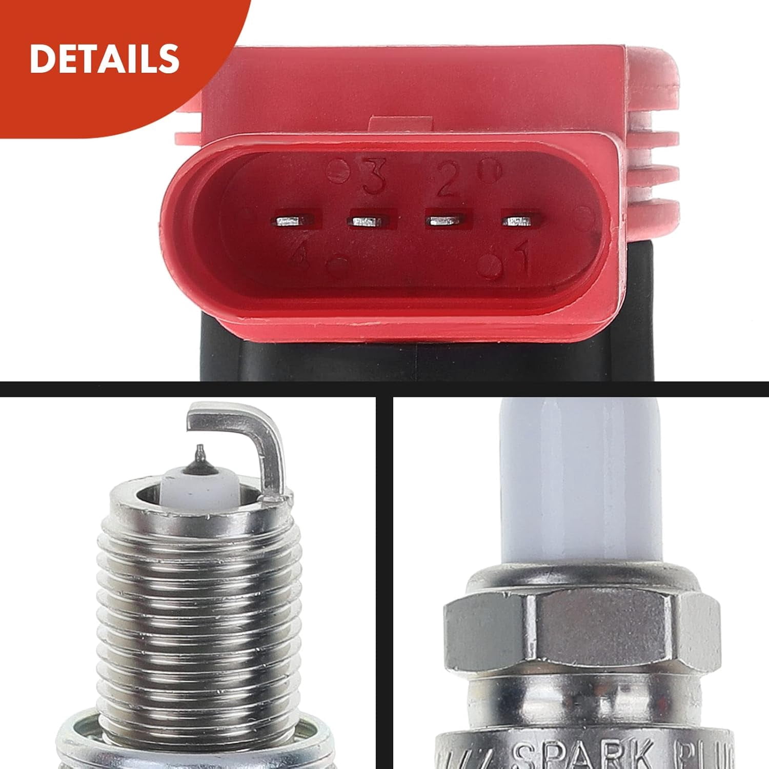 A-Premium Set of 4 Ignition Coil Pack and Iridium Spark Plugs Compatible with Audi A4 A5 A6 A7 A8 Quattro Q5 Q7 R8 S4 S5 S6 S8 Porsche Cayenne Panamera Volkswagen