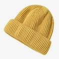 thumbnail image 2 of MIASHUI Solid Color Knit Beanie Warm Windproof Ear Flap Winter Cold Yellow, 2 of 4