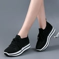 thumbnail image 4 of Sopiago Sneakers For Girls Sneaker for Women Non Slip Shoes Comfort Work Shoes Platform Sneakers Black,41, 4 of 5
