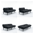 thumbnail image 3 of Triple Tree Velvet Split Back 70" Soft Cushion Futon Sleeper Sofa, Black, 3 of 9