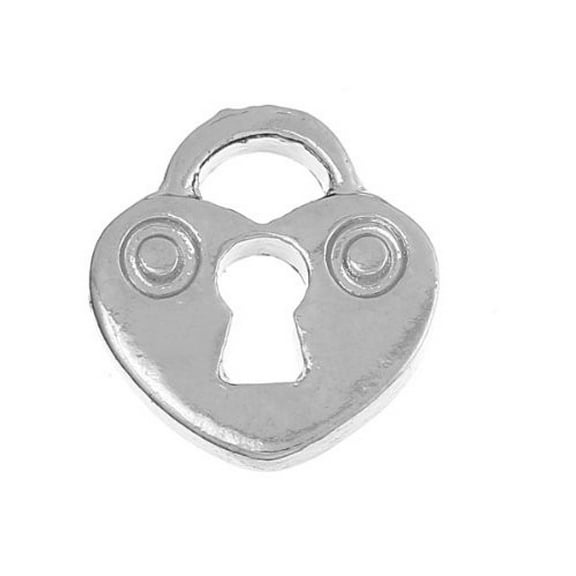 Heart With Key Floating Charms For Glass Living Memory Lockets