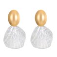 thumbnail image 1 of Pendientes, tachuelas, joyería para mujer, pendientes, diseño de moda, colgante con forma de textura de concha, 1 of 5