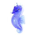 thumbnail image 3 of Accesorios de decoración para acuarios Colgante de caballito de mar de cristal de Murano Colgantes Minifiguras de animales marinos lindos Adornos artesanales de papel de aluminio plateado, 3 of 5