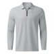thumbnail image 4 of Camisa informal de manga larga para hombre: cuello vuelto, detalle de cremallera, color liso, poliéster, oficina/ocio, tallas 10-20 (EE. UU.), 4 of 5