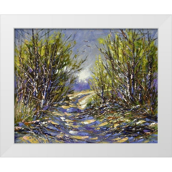 Chodyukov, Aleksander 24x20 White Modern Wood Framed Museum Art Print Titled - Sunny Winter Road