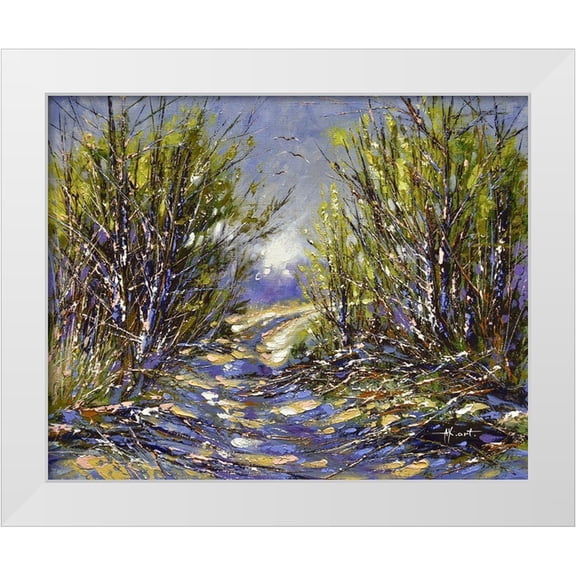 Chodyukov, Aleksander 14x12 White Modern Wood Framed Museum Art Print Titled - Sunny Winter Road