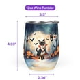 thumbnail image 5 of Happy Halloween Vampire Siamese BOO with Pumpkins Fun and Spooky 12oz Stainless Steel Wine Tumbler Insulated Cup with Lid Cat Lover Kitten Owner Gifts - 00018, 5 of 5