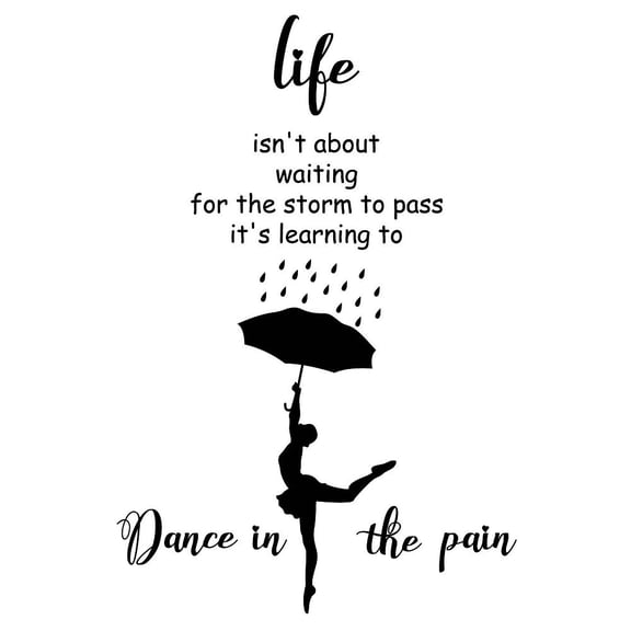 Dance in The Rain Wall Decals Motivational Quotes Wall Stickers Saying Wall Decor Vinyl Wall Art Sticker Decoration for Living Room BedroomDIY