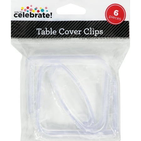 Clear Plastic Table Cover Clips by Way to Celebrate 6 Count