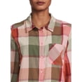 thumbnail image 5 of Time and Tru Women's Button Down Flannel Shirt with Long Sleeves, Sizes XS-3XL, 5 of 5