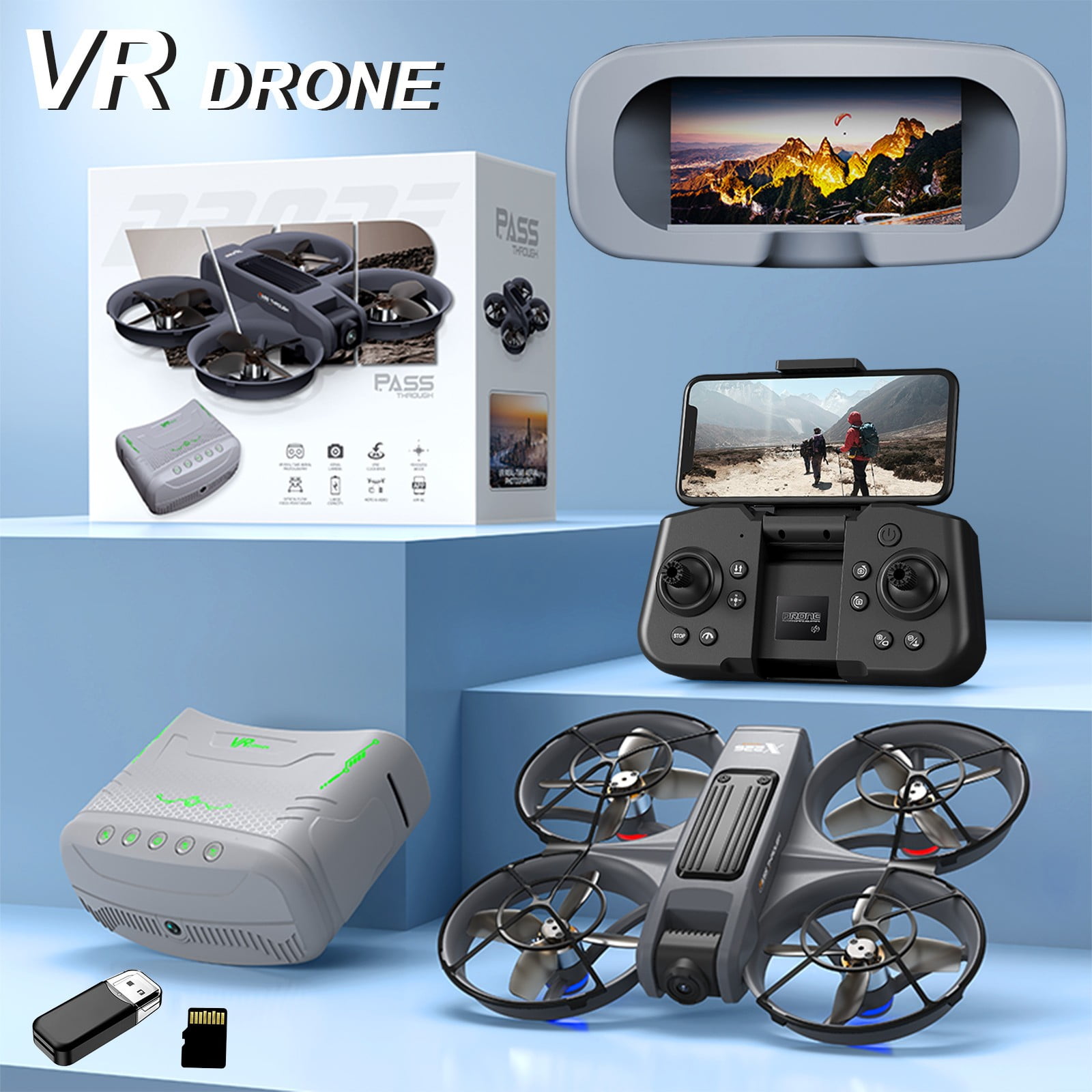 Drone with Camera and VR Glasses, 4K HD with Long Flight Time for Beginners, Kids & Adults