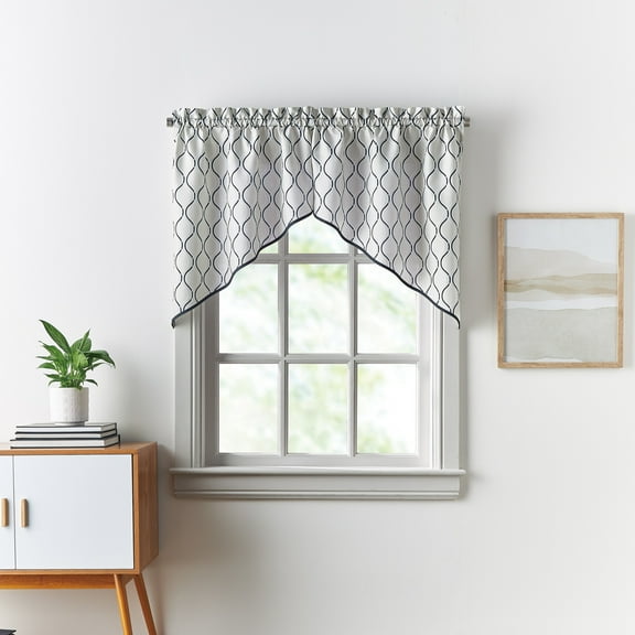 Curtainworks Morocco Swag Pair, Black, 100% Polyester, 58"W x 14"L, Adult