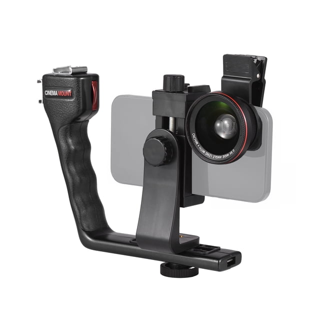 Mistaha Versatile Handheld Camera Stabilizer Rig Kit with Dual Hot Shoe Mounts, 1/4-inch Screw, Bluetooth Shutter Remote, Phone Holder, Macro Lens, and Accessories