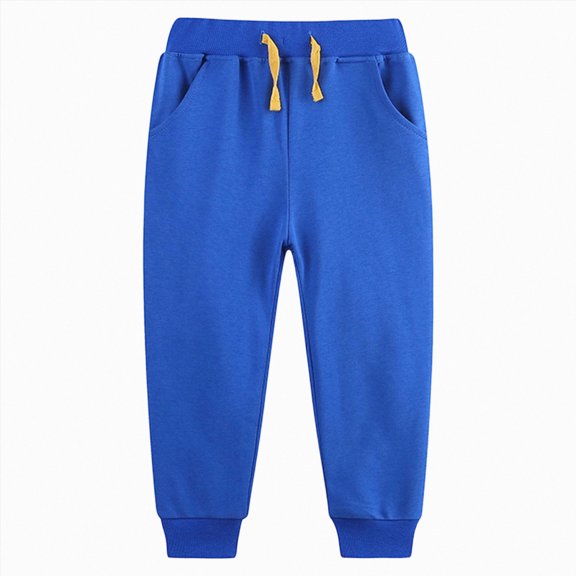 Ymyiu Pants for Toddler Boys Toddler Boy Pants Cotton Sweatpants Kids Jogger Drawstring Elastic Bottom,Active Jogger,Long Pants with Pockets Size 6-7 Years(Blue, 6-7 Years)