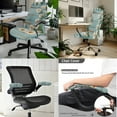 thumbnail image 2 of HELLHERO Daisy Old Wooden Print Office Chair Cover Set, Stretchable Protective Office Chair Seat Protector with Armrest Cover, Comfort Computer Desk Chairs Covers, Blue, 2 of 6