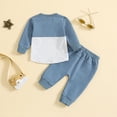 thumbnail image 4 of Mercatoo Toddler Boy's Long Sleeved Patchwork 2 Color Pant Suit for 0 to 3 Years Kids Summer Clothes Boys, 4 of 5