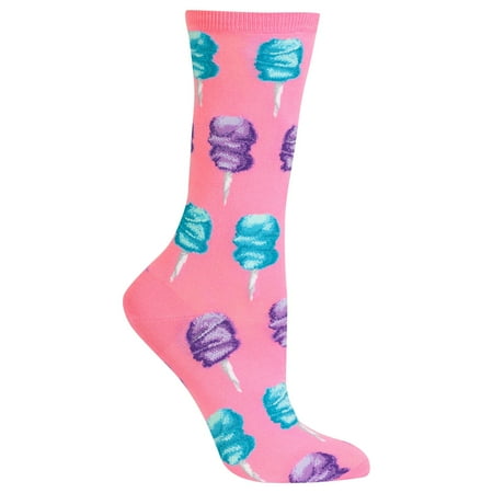 Hot Sox Womens Cotton Candy Crew Socks, Womens Shoe Size 4-10.5, Pink