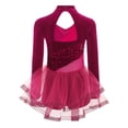 thumbnail image 6 of iiniim Lyrical Dance for Girls Sparkly Rhinestone Ballet Leotard with Wrap Skirts Modern Dancewear Hot Pink 14, 6 of 7