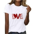 thumbnail image 2 of Otvok Womens Valentine'S Day Tops Printed Short Sleeved Round Neck T-Shirt, 2 of 6