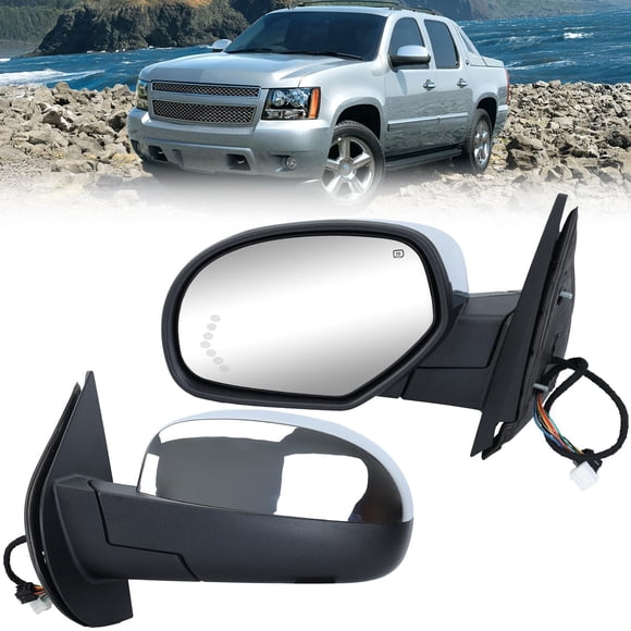 Espejo lateral cromado plegable eléctrico para Chevy Suburban Tahoe